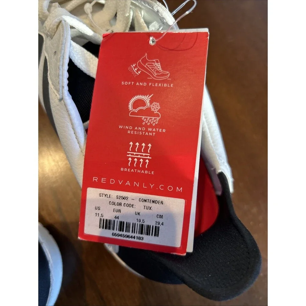 Redvanly Contender Golf Sneaker Size 11.5 Men Color Tux White/ Black NWT
